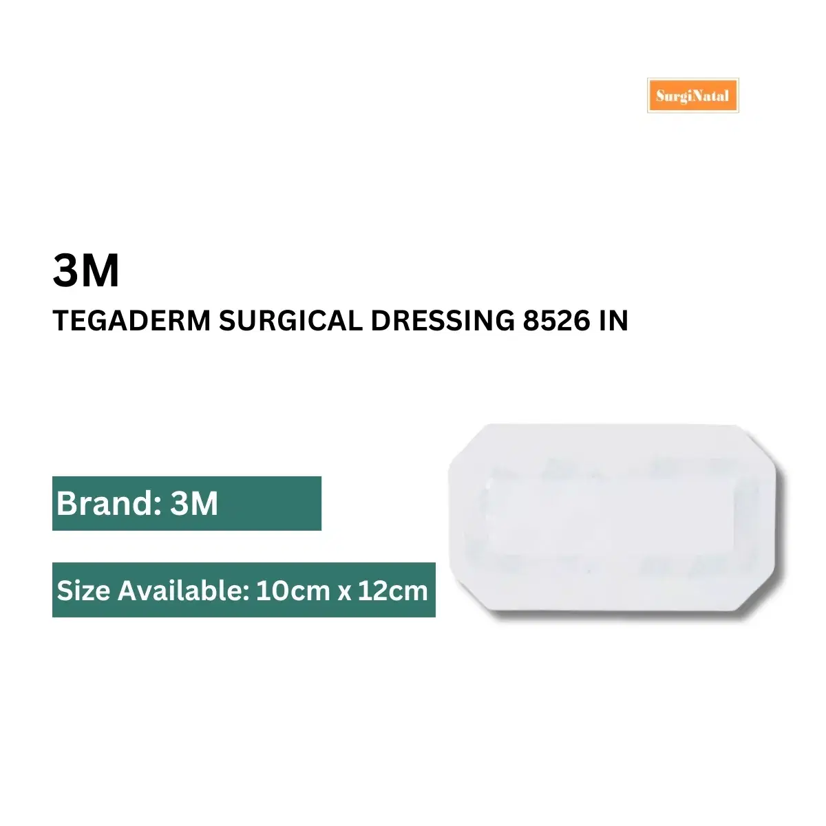 3M Tegaderm 8526 Transparent I.V. Dressing - 10cm x 12cm Wound Care