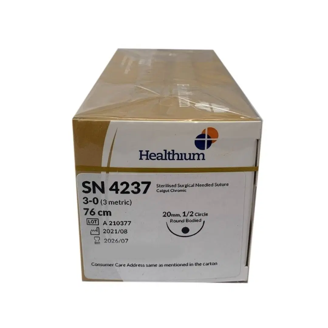 Healthium - Sutures India - SN4237 - Trugut Chromic Catgut SN 4237 - 12 Foils Box