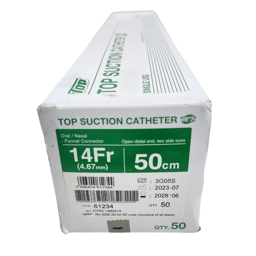 Top Suction Catheter 14FR (4.67mm) – Oral/Nasal with Funnel Connector