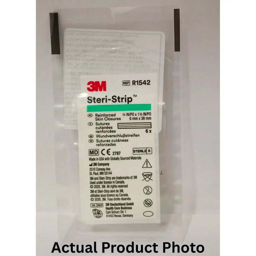 3M Steri-Strip R1542 Reinforced Adhesive Skin Closures, 1/4 in x 1 1/2 in (6 mm x 38 mm)