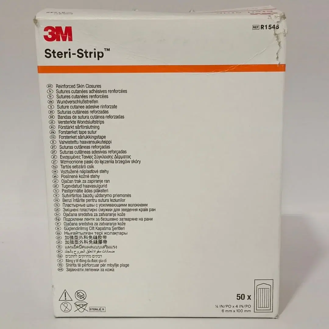 3M Steri-Strip R1546 Reinforced Adhesive Skin Closures, 1/4 in x 4 in (6 mm x 100 mm)