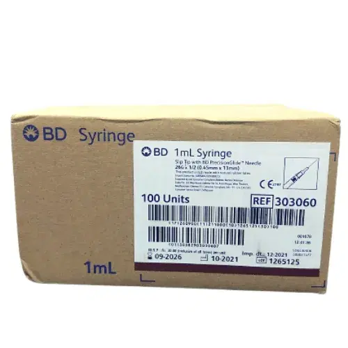BD 1ml Syringe with 27G Needle | 100 Pcs Box