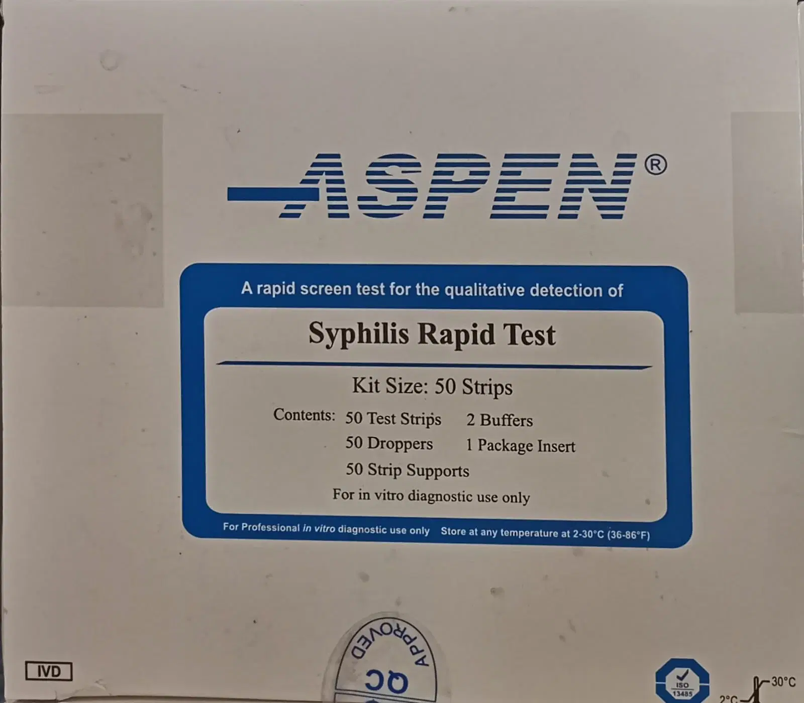 Aspen Syphilis Rapid Test Kit- Pack Of 50