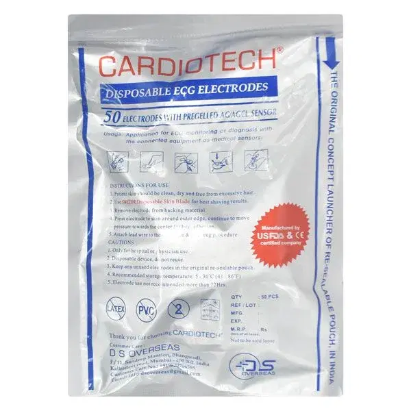 Cardiotech Disposable ECG Electrodes Adult -50 pcs pack