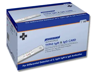 J Mitra Advantage Typhi IgM & IgG Card (for Typhoid)- 50 kits