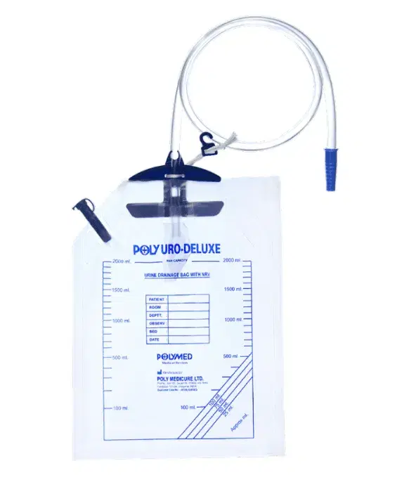 Polymed Polyuro-Deluxe Urine Collection Bag with Top Outlet & Non-Return Valve