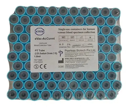 Xinle Vacuum Blood Collection Tube PT Tube (sodium Citrate tube) 1.8ml ( Pack Of 100 )